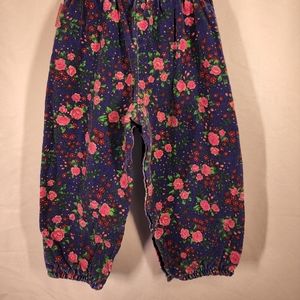 Vintage Oshkosh Corduroy Floral Snap Pants Size 24 Months